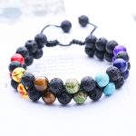 WRCXSTONE Natural Stone Bracelet Mens Black Lava Rock Bracelet Tiger Eye Gemstone Bracelet Yoga Essential Oil Bracelet Charm Gift - Image 2